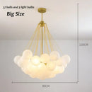 GobekUsa Glass Chandelier: Nordic 19/37 Ball LED Lighting, Black Gold Pendant for Home Décor