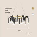 GobekUsa Black Aluminum U-Shaped Tube Dimmable LED Chandelier for High Ceilings