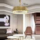 GobekUsa Crystal 2024 Ceiling Chandeliers: Modern Dimmable LED Round Lamps Black