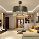 GobekUsa Crystal 2024 Ceiling Chandeliers: Modern Dimmable LED Round Lamps Black
