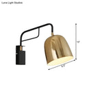 GobekUsa Modern Dome Wall Sconce: Black/Gold Metal, 1 Bulb, Bend Arm