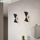 GobekUsa Modern Double Cone-Shaped Wall Lamp - 2 Lights - Black - Wall Mounted Lighting for Hallway