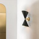GobekUsa Modern Double Cone-Shaped Wall Lamp - 2 Lights - Black - Wall Mounted Lighting for Hallway