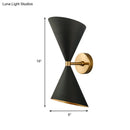 GobekUsa Modern Double Cone-Shaped Wall Lamp - 2 Lights - Black - Wall Mounted Lighting for Hallway