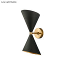 GobekUsa Modern Double Cone-Shaped Wall Lamp - 2 Lights - Black - Wall Mounted Lighting for Hallway