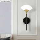 GobekUsa Modern Gold and Black LED Pencil Arm Wall Sconce with Acrylic Shade - Wall Mount Light