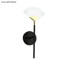 GobekUsa Modern Gold and Black LED Pencil Arm Wall Sconce with Acrylic Shade - Wall Mount Light