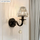 GobekUsa Modern Style Black/Gold Finish Crystal Shade Wall Sconce for Living Room