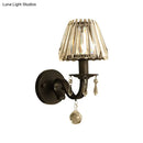 GobekUsa Modern Style Black/Gold Finish Crystal Shade Wall Sconce for Living Room