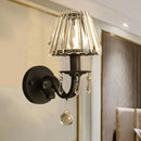 GobekUsa Modern Style Black/Gold Finish Crystal Shade Wall Sconce for Living Room