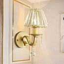GobekUsa Modern Style Black/Gold Finish Crystal Shade Wall Sconce for Living Room