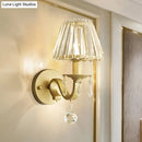 GobekUsa Modern Style Black/Gold Finish Crystal Shade Wall Sconce for Living Room