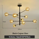 GobekUsa Black/Gold G9 LED Chandelier for Living Room Bedroom Modern Pendant Lighting