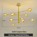 GobekUsa Black/Gold G9 LED Chandelier for Living Room Bedroom Modern Pendant Lighting