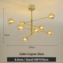GobekUsa Black/Gold G9 LED Chandelier for Living Room Bedroom Modern Pendant Lighting