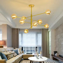 GobekUsa Black/Gold G9 LED Chandelier for Living Room Bedroom Modern Pendant Lighting