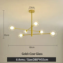 GobekUsa Black/Gold G9 LED Chandelier for Living Room Bedroom Modern Pendant Lighting
