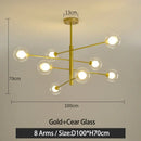 GobekUsa Black/Gold G9 LED Chandelier for Living Room Bedroom Modern Pendant Lighting