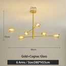 GobekUsa Black/Gold G9 LED Chandelier for Living Room Bedroom Modern Pendant Lighting