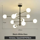 GobekUsa Black/Gold G9 LED Chandelier for Living Room Bedroom Modern Pendant Lighting