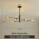 GobekUsa Black/Gold G9 LED Chandelier for Living Room Bedroom Modern Pendant Lighting