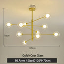 GobekUsa Black/Gold G9 LED Chandelier for Living Room Bedroom Modern Pendant Lighting