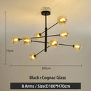 GobekUsa Black/Gold G9 LED Chandelier for Living Room Bedroom Modern Pendant Lighting