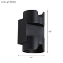 GobekUsa Black LED Flush Mount Wall Light - Up Down Lighting with Metal Cylinder Shade for Patio