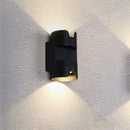 GobekUsa Black LED Flush Mount Wall Light - Up Down Lighting with Metal Cylinder Shade for Patio