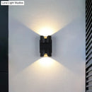 GobekUsa Black LED Flush Mount Wall Light - Up Down Lighting with Metal Cylinder Shade for Patio