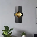 GobekUsa Modern Black Geometric LED Sconce for Bedroom Wall Mounting with Iron Shade
