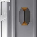 GobekUsa Black Geometric LED Wall Lamp with Metal Shade - Modern 1 Light Wall Mounted Lighting
