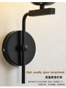 Modern black & gold glass ball led wall lamp bedroom sconce by Decorbites