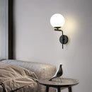 Modern black & gold glass ball led wall lamp bedroom sconce by Decorbites