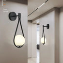 Modern black & gold glass ball led wall lamp bedroom sconce by Decorbites