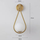 Modern black & gold glass ball led wall lamp bedroom sconce by Decorbites