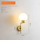 Modern black & gold glass ball led wall lamp bedroom sconce by Decorbites
