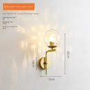 Modern black & gold glass ball led wall lamp bedroom sconce by Decorbites