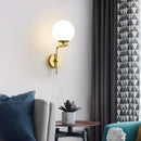 Modern black & gold glass ball led wall lamp bedroom sconce by Decorbites