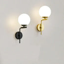 Modern black & gold glass ball led wall lamp bedroom sconce by Decorbites