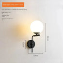 Modern black & gold glass ball led wall lamp bedroom sconce by Decorbites
