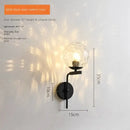 Modern black & gold glass ball led wall lamp bedroom sconce by Decorbites