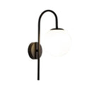 Modern black & gold glass ball led wall light bedroom sconce by Decorbites