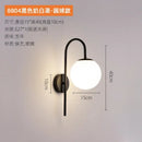 Modern black & gold glass ball led wall light bedroom sconce by Decorbites