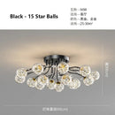 GobekUsa Glass Bubble Ball LED Ceiling Light in Black Gold Crystal for Bedroom & Living Room