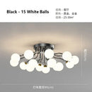 GobekUsa Glass Bubble Ball LED Ceiling Light in Black Gold Crystal for Bedroom & Living Room