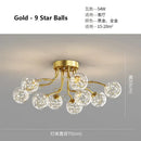 GobekUsa Glass Bubble Ball LED Ceiling Light in Black Gold Crystal for Bedroom & Living Room