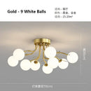GobekUsa Glass Bubble Ball LED Ceiling Light in Black Gold Crystal for Bedroom & Living Room