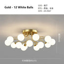 GobekUsa Glass Bubble Ball LED Ceiling Light in Black Gold Crystal for Bedroom & Living Room