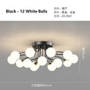 GobekUsa Glass Bubble Ball LED Ceiling Light in Black Gold Crystal for Bedroom & Living Room